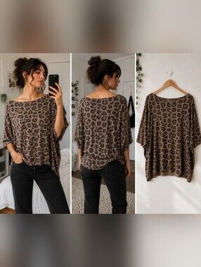 Animal Print Size M Lightweight Top